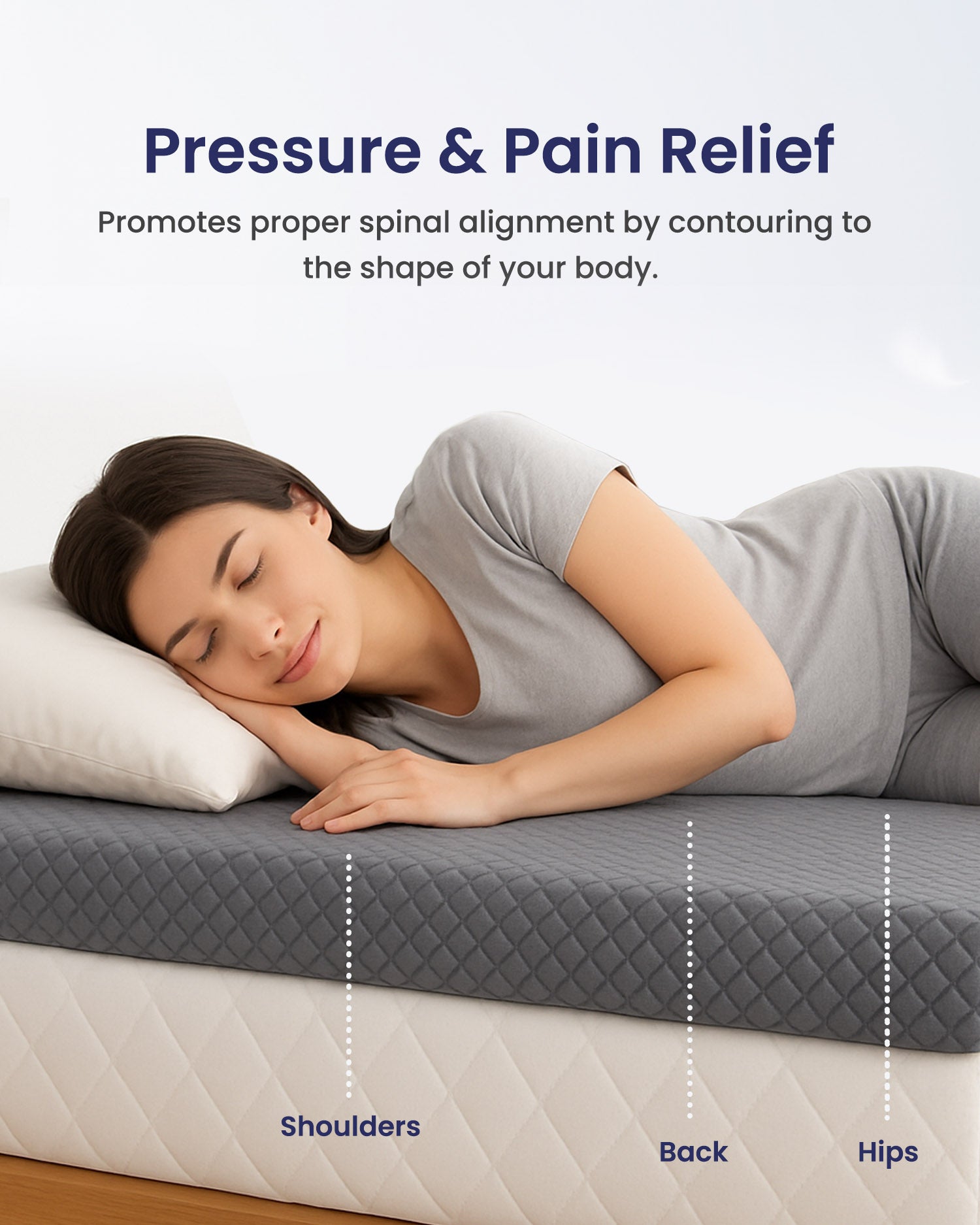 Woman Laying Down on RV Mattress Topper