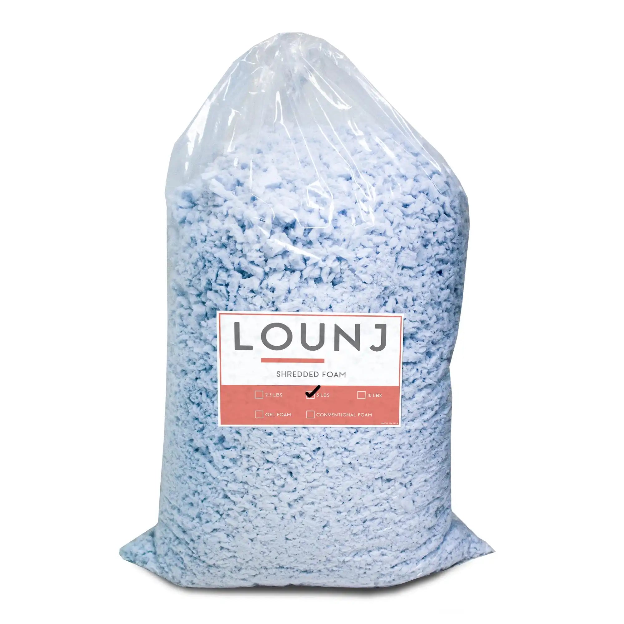 Bag of shredded foam.