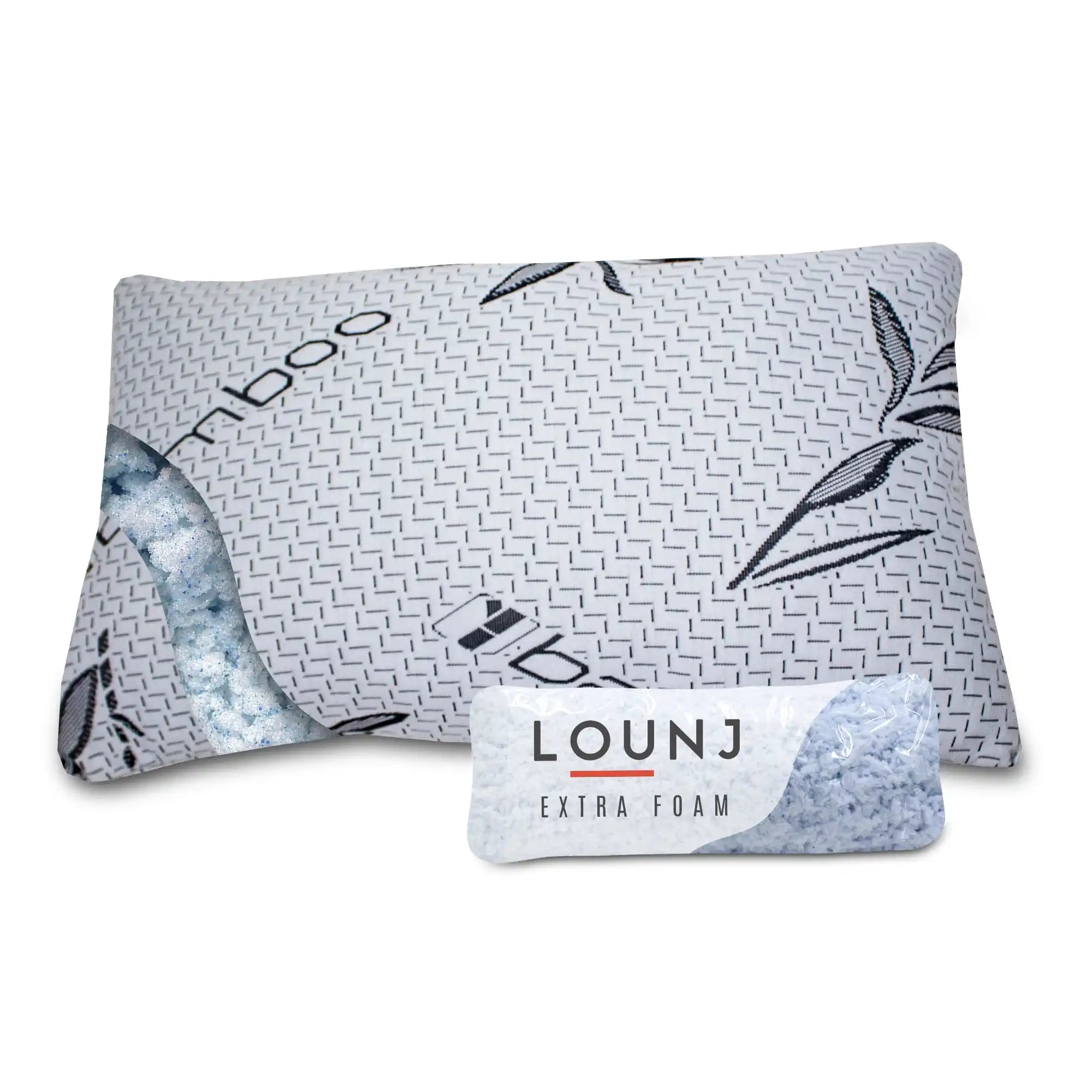 Bamboo pillow with extra foam.