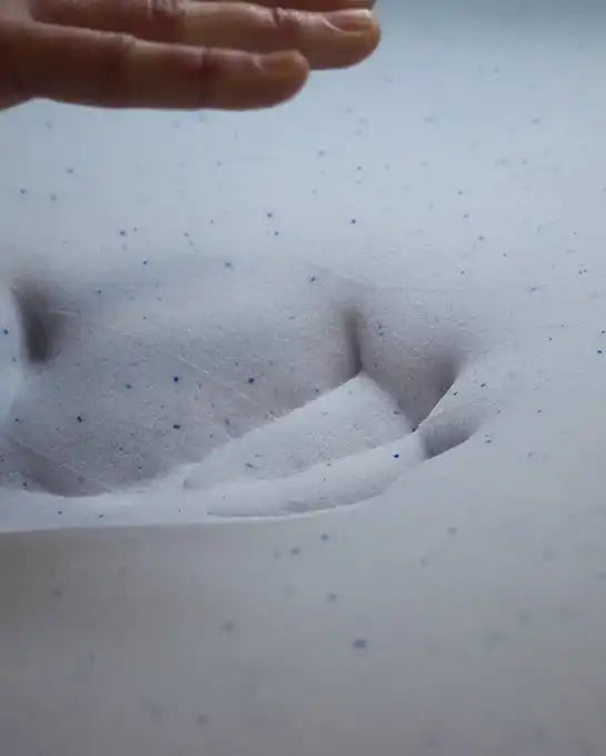 Memory foam mattress indentation.