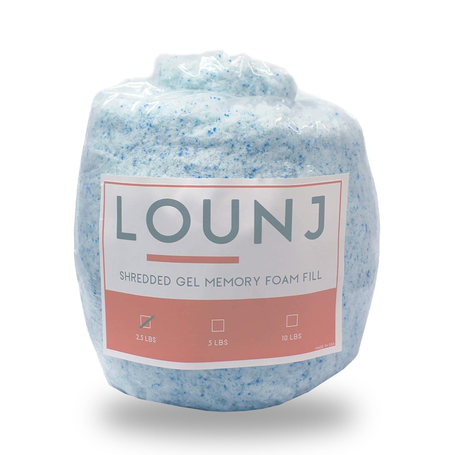 Lounj Shredded Memory Foam Fill for Cushions, Crafts, Bean Bags, Pillows, or Dog